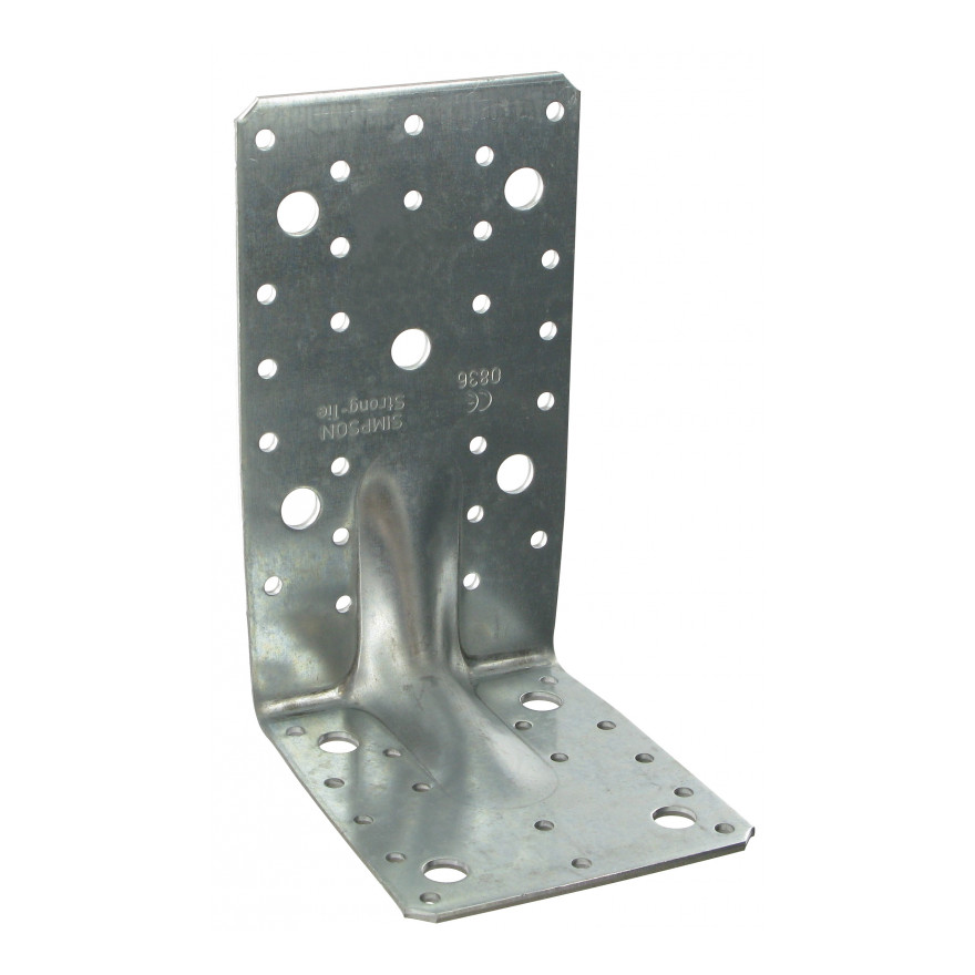 Simpson Strong-Tie E20/3 Large Reinforced Galvanised Angle Bracket  - 117 x 113 x 95mm (3mm Gauge)