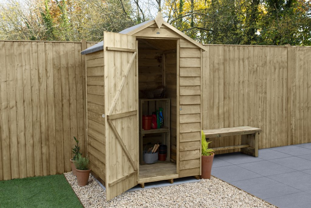 Forest Garden DTS Overlap Pressure Treated 4x3 Apex Shed - No Window 
