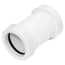 40mm Push Fit Waste Straight Coupler - White