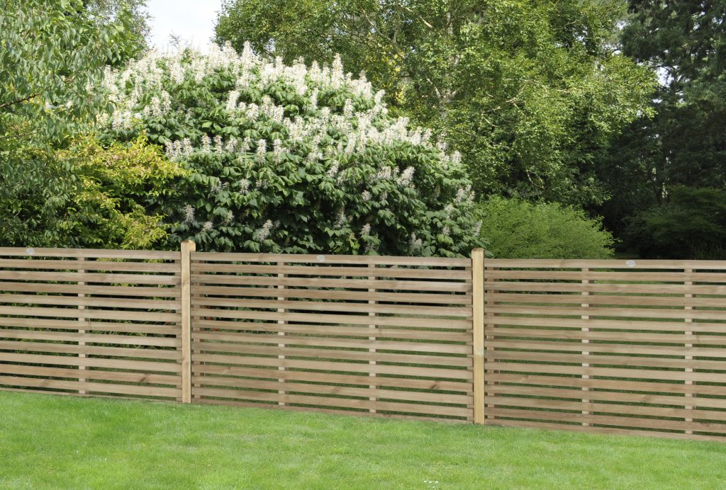 Forest Garden DTS 1.8m x 1.2m Pressure Treated Contemporary Slatted Fence Panel  - Pack of 4 