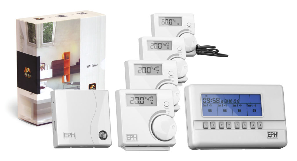 EPH EMBER PACK 14 - 4 Zone Smart Control Pack (Programmer, WiFi Gateway, 1 RF Cylinder Stat & 3 RF Room Thermostat)