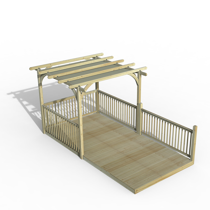 Forest Garden DTS Ultmia Pergola and Decking kit 4 x Balustrade with Canopy 