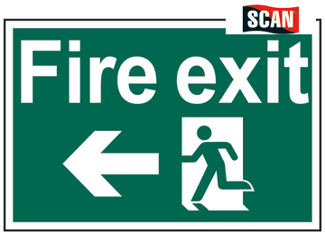 Safety Sign - Fire exit running man arrow left