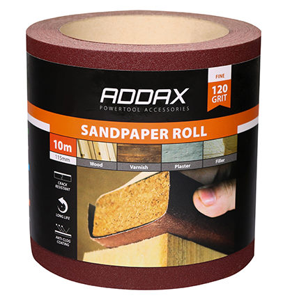 TIMCO Sandpaper Roll 120 Grit Red - 115mm x 10m
