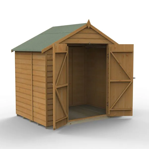 Forest Garden DTS Shiplap Dip Treated 7x5 Apex Shed - No Window, Double Door 