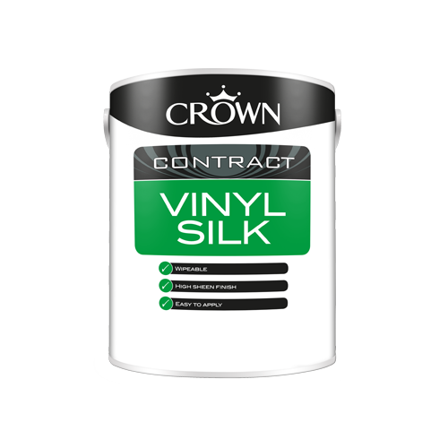Crown Contract Vinyl Silk Emulsion (Water Based) - Brilliant White - 2.5L