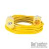 Defender Yellow Arctic Extension Lead - 16A 2.5mm2 - 10m