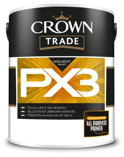 Crown Trade - PX3 All Purpose Solvent-Based Primer (Stain Blocking) - Off White - 1L