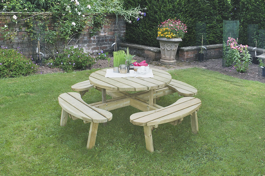 Forest Garden DTS Circular Picnic Table (Home Delivered)
