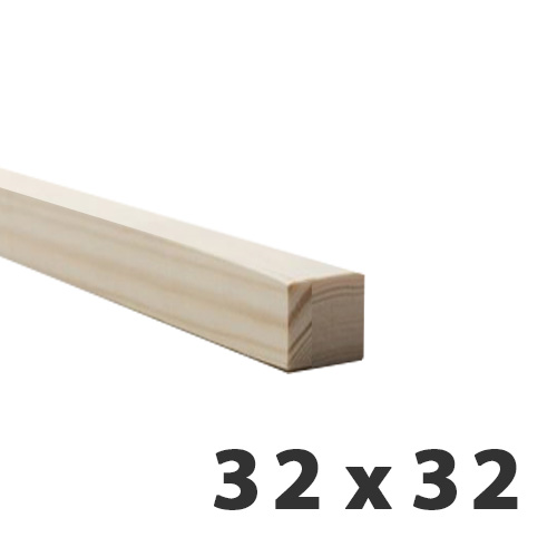 32 x 32mm (Fin: 27 x 27mm) PAR/PSE Softwood Pine Timber