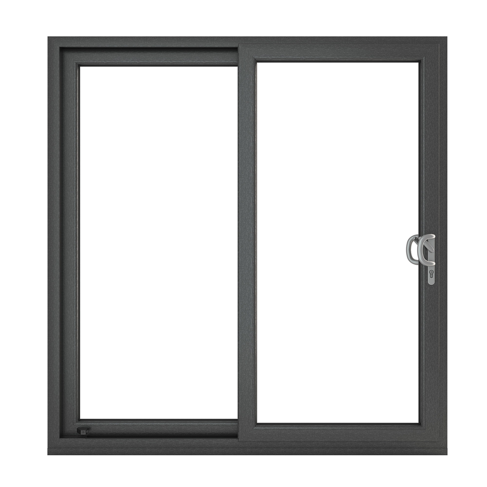 Crystal uPVC Grey 7016 External White Internal Sliding Patio Right to Left 150mm Cill Included 2090mm x 2090mm Clear Glazing 