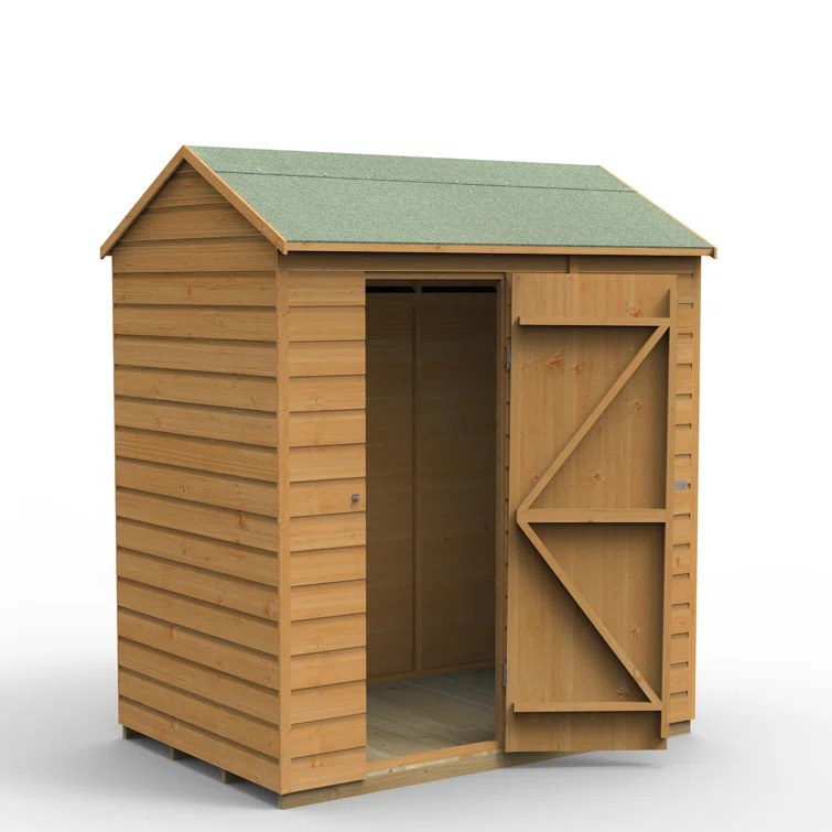 Forest Garden DTS Shiplap Dip Treated 6x4 Reverse Apex Shed - No Window 