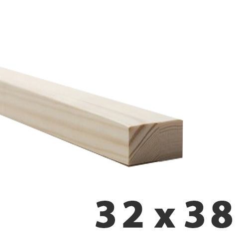 32 x 38mm (Fin: 27 x 33mm) PAR/PSE Softwood Pine Timber (Fire Door Stop)