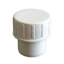 40mm Push Fit Waste Screwed Access Plug - White