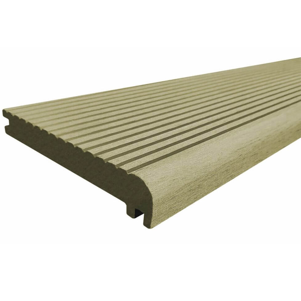BuildDeck Low-Slip Bullnose Step Board Composite Decking - Teak - 168 x 23 x 2200mm (2.2m)