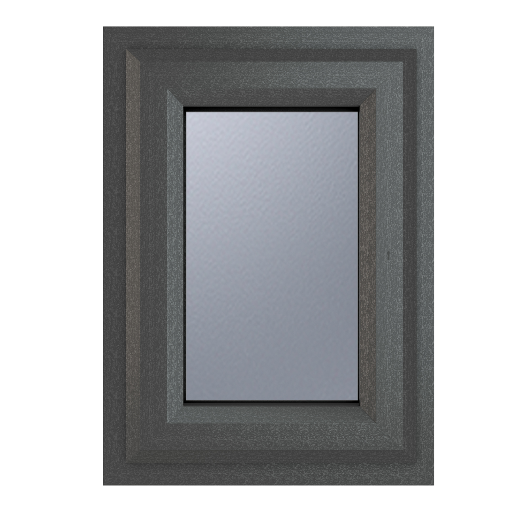 Crystal uPVC Window Grey 7016 external White Internal A Rated Top Opener 610mm x 610mm Obscure Glazing