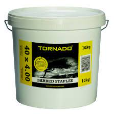 Tornado 40 x 4.00mm Barbed Staples - 10kg Tub