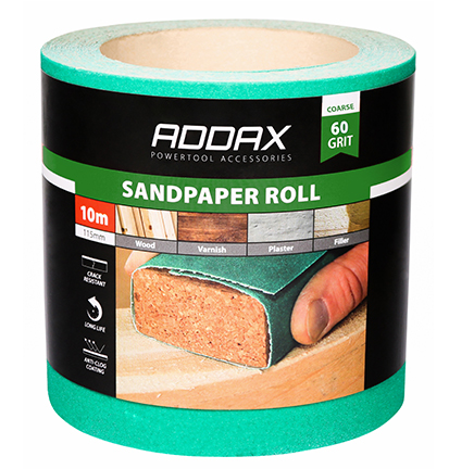 TIMCO Sandpaper Roll 60 Grit Green - 115mm x 10m