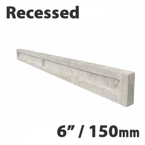 Recessed 6ft Concrete Gravel Board - 6" (150x1830mm)