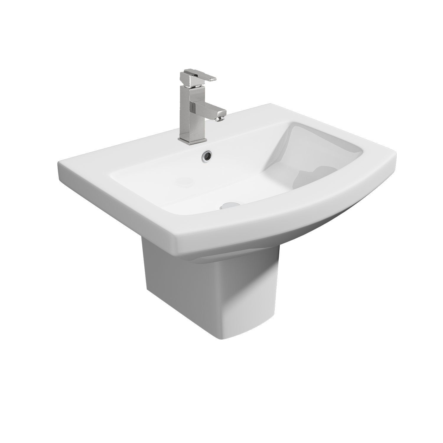 K-Vit Trim 550mm 1TH Basin & Semi-Pedestal