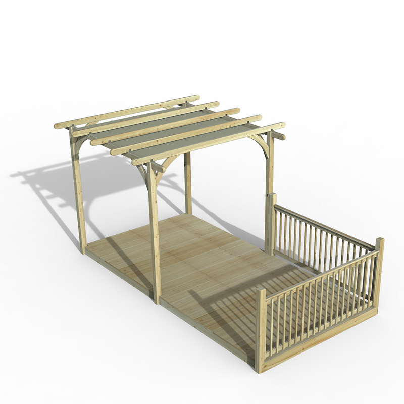 Forest Garden DTS Ultmia Pergola and Decking kit 2 x Balustrade with Canopy 