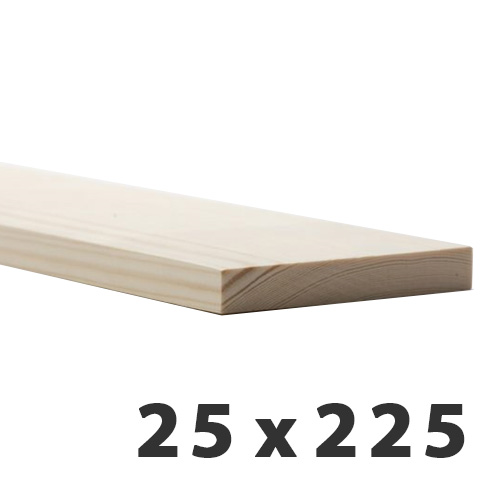 25 x 225mm (Fin: 20.5 x 216mm) PAR/PSE Softwood Pine Timber (9x1)