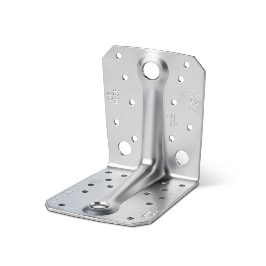 Simpson Strong-Tie ABR-S Reinforced Rib Galvanised Angle Bracket  - 88 x 88 x 65mm (2mm Gauge)