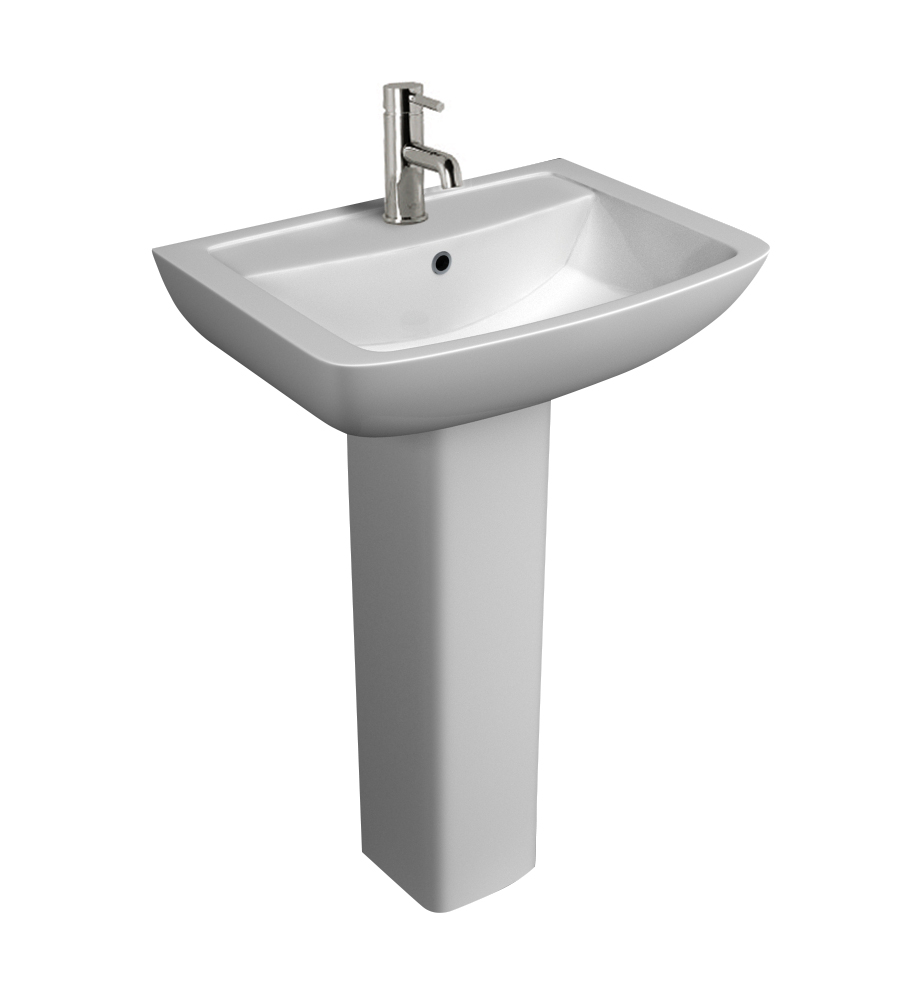 K-Vit Pure 550mm 1TH Basin & Pedestal