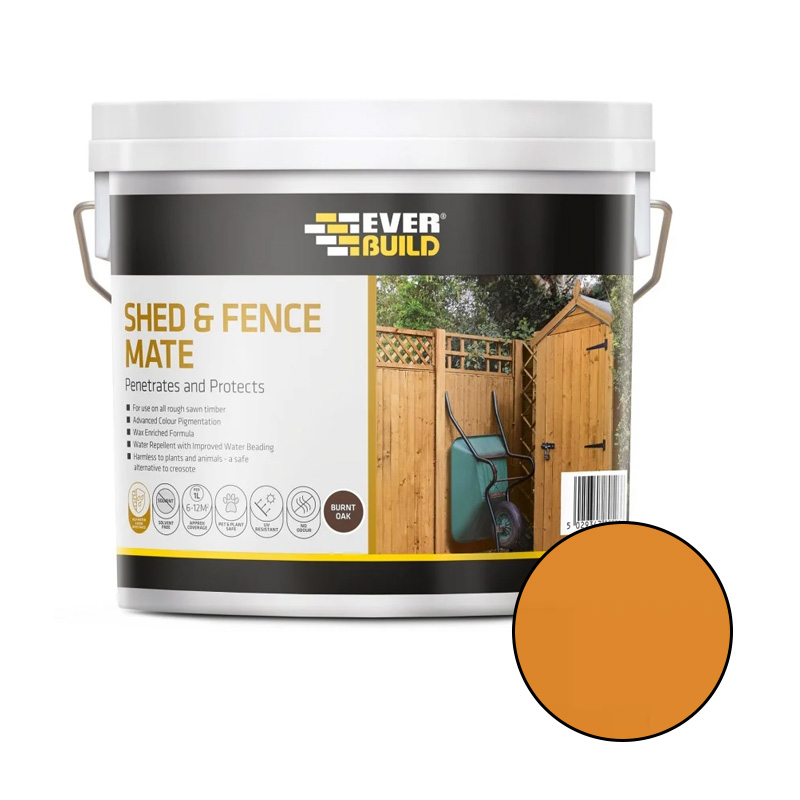 Everbuild Shed & Fence Paint/Wood Stain - 5L - Country Oak