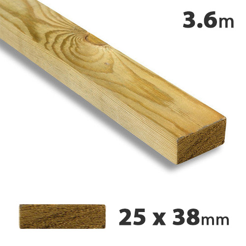 25 x 38mm Tanalised Timber Batten (3.6m)