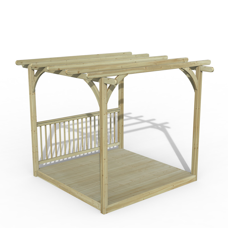 Forest Garden DTS Ultmia Pergola and Decking kit 2.4m with 1 x Balustrade 