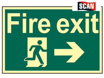 Safety Sign - Fire exit running man arrow right