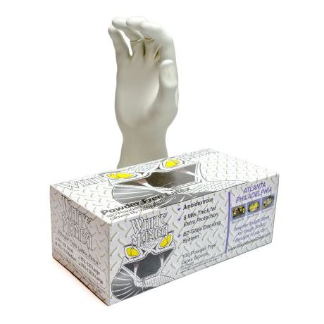 White Mamba Heavy Duty Unpowdered Latex Disposible Gloves - Extra Large - Box 100