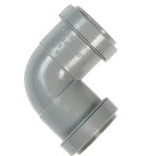 40mm Push Fit Waste 90' Knuckle Bend  - Grey