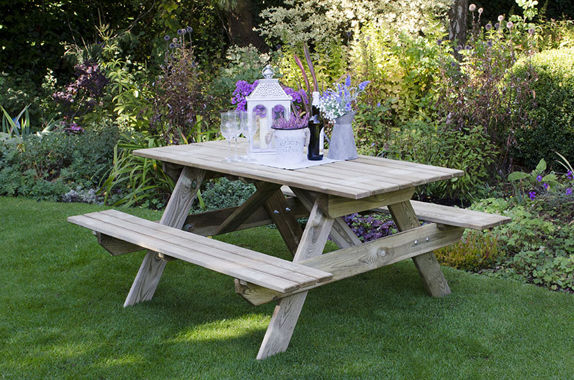 Forest Garden DTS Rectangular Picnic Table - Small (Home Delivered)