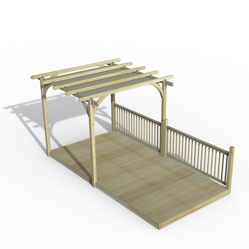 Forest Garden DTS Ultmia Pergola and Decking kit 2 x  Balustrade with Canopy 
