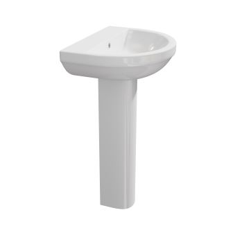 K-Vit Code 550mm 1TH Basin & Pedestal