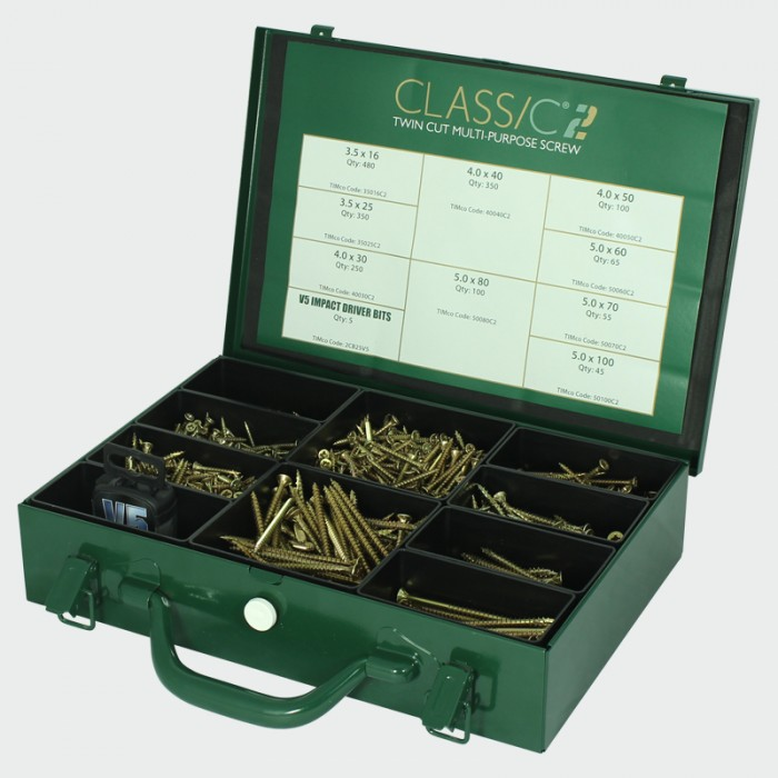 Classic C2 Multi-Purpose Screw Assorted Trade Case (1800 Pieces)