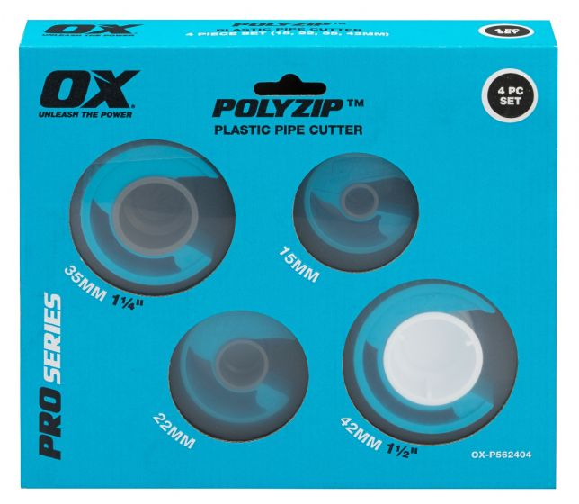 OX Pro PolyZip 4 Piece Cutter Set (15, 22, 35, 42mm)