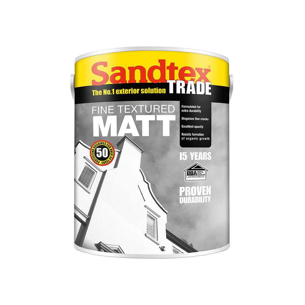 Sandtex Trade - Fine Textured Matt - Magnolia - 5L