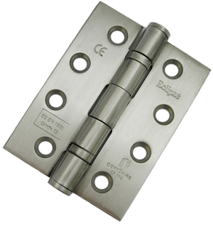 Dale 102x75x2.5mm Grade CE11 Ball Bearing Hinges (Pair) (w/ Screws) - Polished Stainless Steel