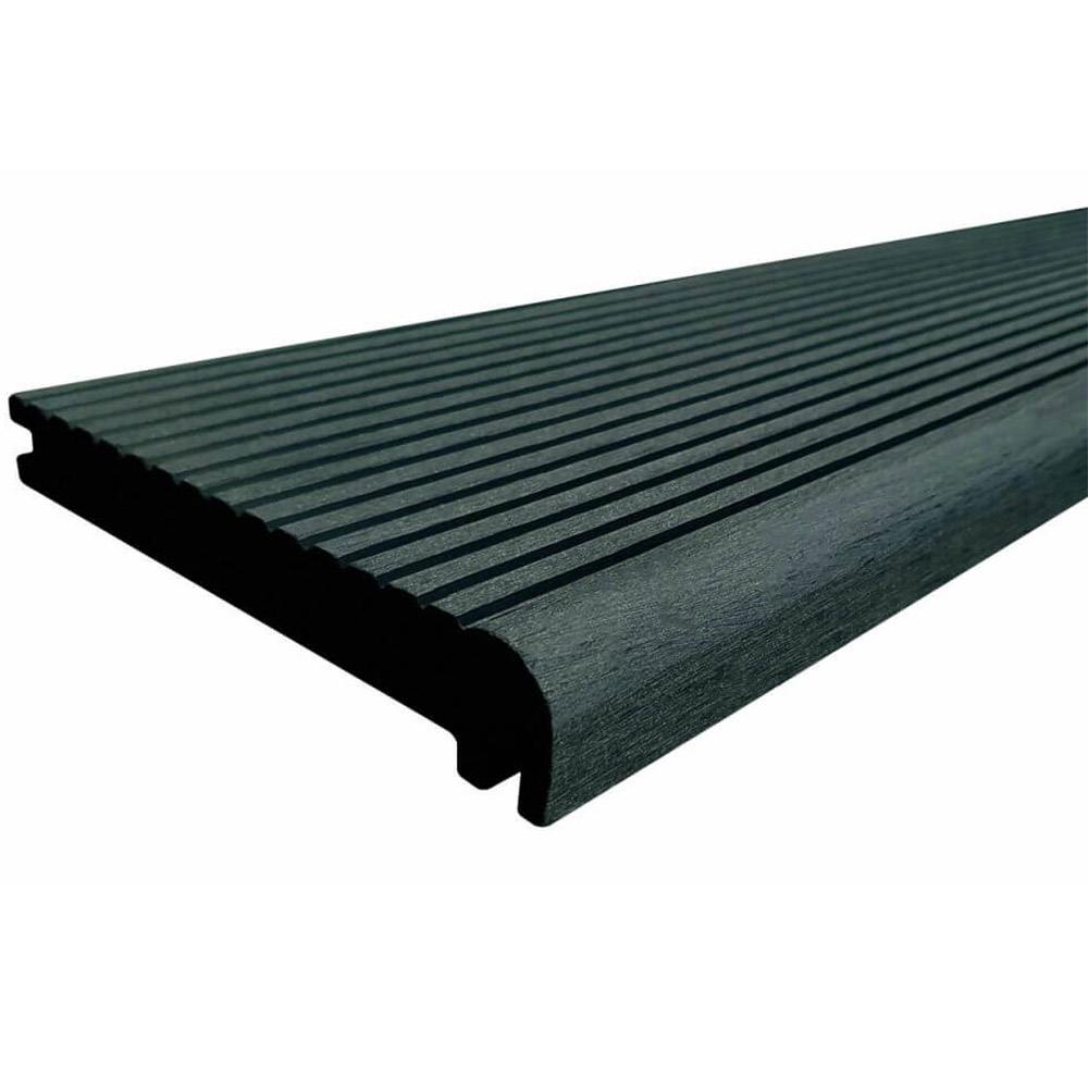 BuildDeck Low-Slip Bullnose Step Board Composite Decking - Ebony - 168 x 23 x 2400mm (2.4m)