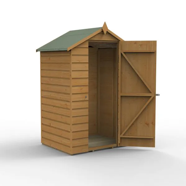 Forest Garden DTS Shiplap Dip Treated 4x3 Apex Shed - No Window 