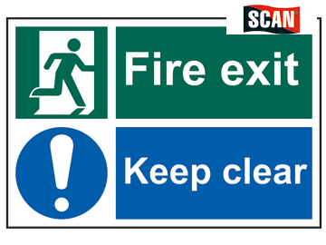 Safety Sign - Fire exit Keep clear