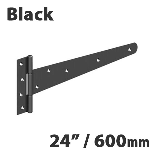 GateMate 600mm (24") Medium Tee Hinges (c/w Screws) - Black