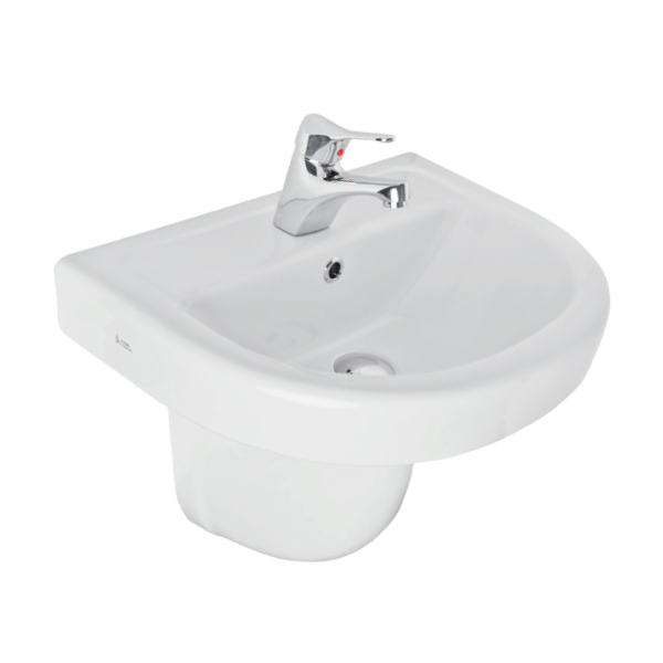 K-Vit Ratio 1TH Basin 550mm & Semi-Pedestal