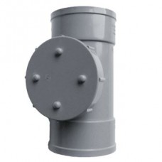 110mm Solvent Weld Double Socket Access Pipe - Olive Grey