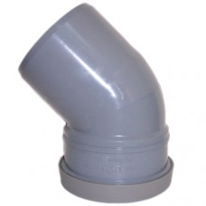 110mm Push Fit 135' Single Socket Bend - Grey