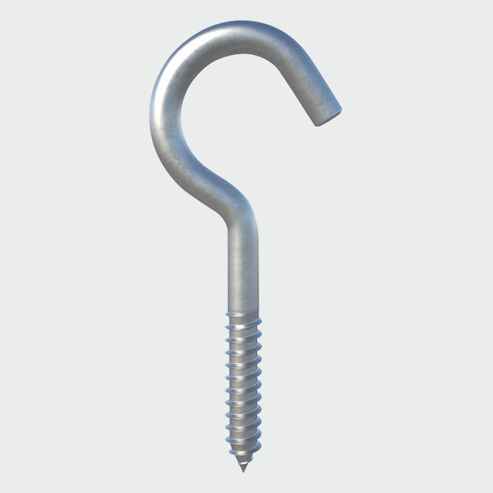 Timco 60mm Screw Hooks (Zinc Plated) - Pack of 4