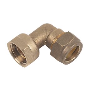 22mm Brass Compression Tap Connector Bent to 3/4